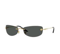 Versace, unisex, Accessoires, Jaune, Taille: 60 MM Lunettes de soleil rectangulaires avec double logo Medusa
