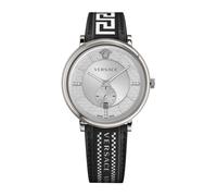 Versace - V-circle Montre Multifonction en Cuir - Homme - Accessoires - Gris - Taille: ONE Size