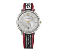 Versace - V-circle Montre Multifonction en Cuir - Homme - Accessoires - Multicolore - Taille: ONE Size
