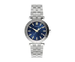 Versace - V-Race Acier Inoxydable Cadran Bleu Montre - Homme - Accessoires - Gris - Taille: ONE Size