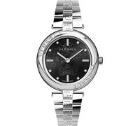 Versace VE2J00521 New Lady noir argent bracelet en acier inoxydable montre femme NOUVEAU