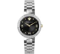 Versace VE2K00521 Greca Lady noir argent bracelet en acier inoxydable Montre femme NOUVELLE