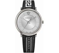 Versace VE5A01021 V-Circle Greca Edition argenté noir blanc Montre homme NOUVEAU