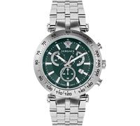 Versace VEJB00522 V-Race Bold Chrono vert argenté Montre en acier inoxydable pour homme NOUVELLE