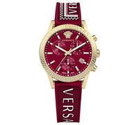 Versace VEKB00322 Montre analogique à Quartz pour Adulte avec Bracelet en Caoutchouc, Rouge Carmin, Mode