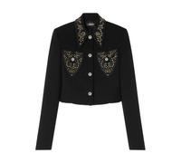Versace - Veste courte en laine à clous - Femme - Vestes - Noir - Taille: 38 FR