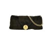 Versace - Vivian Suede Clutch - Femme - Sacs - Noir - Taille: ONE Size