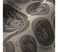 Versace Wallpaper 386112 Papier peint non-tissé de luxe Motif Medusa Beige gris 10,05 x 0,70 m Fabriqué en Allemagne