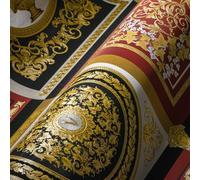 Versace Wallpaper 387046 Papier peint baroque de luxe Motif floral Rouge/doré/noir/blanc 10,05 x 0,70 m Fabriqué en Allemagne