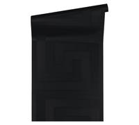 Versace Wallpaper Papier Peint Uni Greek Papier peint intissé 10.05 m x 0.70 m Noir Made in Germany 935234 93523-4