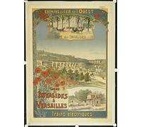 Versailles Gare invalides Affiche Poster Reproduction - Format 50X70 cm Papier 300 GR - Vente du fichier numérique HD Possible Nous Consulter (Boutique : affichevintage.FR)