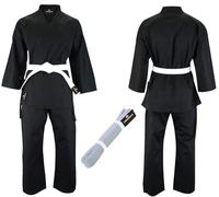 VERSAL Kimono de karaté pour enfants/adultes | Uniforme de karaté blanc pour étudiants | Uniforme d'entraînement et de combat en polycoton léger de 226,8 g pour arts martiaux, Taekwondo avec ceinture