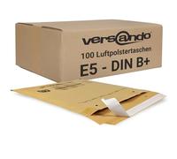 Versando - 100 Enveloppes à bulles, format E5 (15) E/2, 240 x 275 mm extérieur, blanc marron/or
