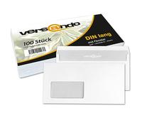 versando 100x enveloppes avec fenêtre DL 110x220 mm blanches :
