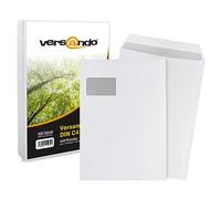 versando 100x enveloppes d’expédition C4 avec fenêtre, autocollantes, 229