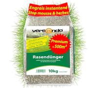 versando 10kg jusqu'à 500m² d'engrais gazon printemps: repousse la mousse et les mauvaises herbes pour un gazon sain et bien vert Engrais de printemps à effet immédiat - qualité Premium