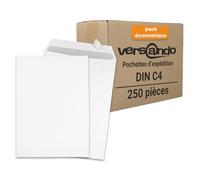 versando 250x enveloppes d’expédition C4 sans fenêtre, autocollantes, 229