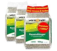 versando 30kg jusqu'à 1500m² d'engrais gazon printemps: repousse la mousse et les mauvaises herbes pour un gazon sain et bien vert Engrais de printemps à effet immédiat - qualité Premium