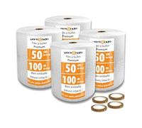 versando 4x Premium film à bulles extra rèsistant 100m x 0,5m expédition, emballage, déménagement papier bulle rouleau à deux couches et ruban adhésif 66m x 19mm