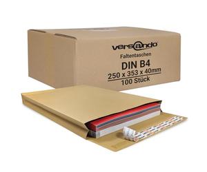 versando Lot de 100 enveloppes à soufflet/pochettes d’expédition DIN B4