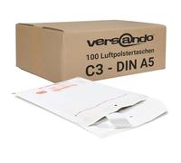 Versando - LUPOWC100 - 100 enveloppes à bulles C3, dimensions extérieures: 170 x 225 mm , couleur Blanc