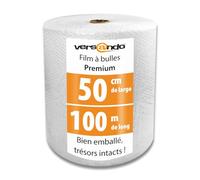 versando Premium film à bulles 100m x 0,5m expédition, emballage, déménagement papier bulle rouleau à deux couches