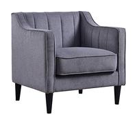VERSANORA Fauteuil Cabriolet Moderne de Salon Tissu Gris Teamson Home Chester VNF00073EU