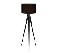 Versanora Lampadaire Romanza trépied lampe de sol sur pied abat-jour noir VN-L00006-EU