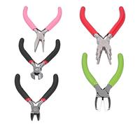 Versatile 5Pcs Pliers Kit | High Carbon Steel Jewelry Pliers with Rubber Handle | Crimping/Winding/Cutting Tools for Jewelry Making & Wire Work