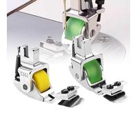 Versatile Adjustable Rolled Hemmer Presser Foot, Multi-Function Invisible Zipper Guide Hem Foot, Sewing Machine Hemmer Presser Foot Tool (Green+Yellow)