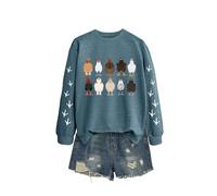 Versatile Women's Sweatshirt, Long Sleeve Crewneck Graphic Pullover for All Year