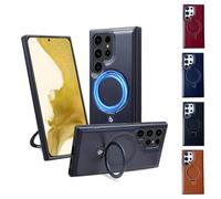 Versatileyus for Samsung Luxurious Leather Magnetic Case with Invisible Stand for Samsung S24 S23 S22 Ultra Plus (for Samsung S24 Ultra,Blue)
