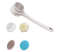 Versatilitys Brosse de douche pour le corps avec tête interchangeable et double poignée pour améliorer la peau de douche