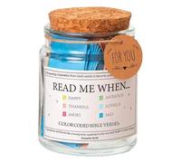 VERSE BIBLE GLAST BIBLE AVEC CAGE D'Écritures colorées | Lisez-moi quand bénisse Jar | Notes de gratitude et d'inspiration pour l'église, le panier de Pâques, la dévotion quotidienne, le chrétien