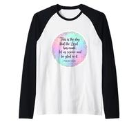 Verse de la Bible chrétienne « This is The Day That The Lord Has Made » Manche Raglan