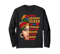 Verseau Reine I am Stronger Cadeau d'anniversaire Zodiaque Verseau Manche Longue