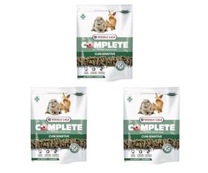 Versele-Laga Complete Cuni Sensitive | Pack de 3 | 3 x 500 g | Aliment Complet pour Lapins | Soutien en Cas de Boules de Poils | Granulés Tout-en-Un | Développé par des vétérinaires