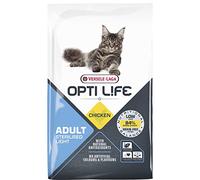 VERSELE LAGA - Croquettes Chat Stérilisé Opti Life Adult Sterilised/Light - sans Céréales - Au Poulet - 7,5 kg