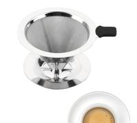 Verser sur le goutteur de café en acier inoxydable Double couche filtre à café sans papier réutilisable cafetière une tasse 1-2 tasses