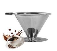 Verser sur un goutteur de café en acier inoxydable,verser sur un goutteur de café | Filtre réutilisable en acier inoxydable - Cafetière sans papier facile à nettoyer, filtre réutilisable, con