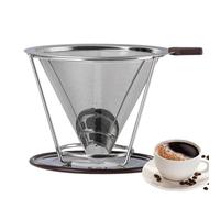 Verser sur un goutteur de café, verser sur du café | Goutteur de cône de en acier inoxydable,Support de tasse goutteur de cône de, filtre à mailles fines sans papier et réutilisable