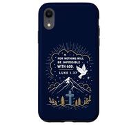 Verset biblique chrétien Luc 1:37 avec Dieu, espérance, Foi en Jésus Coque pour iPhone XR