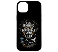 Verset biblique chrétien Luc 1:37 avec Dieu Faith in Jesus Hope Coque pour iPhone 14 Plus
