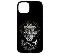 Verset biblique chrétien Luc 1:37 avec Dieu Faith in Jesus Hope Coque pour iPhone 15 Plus
