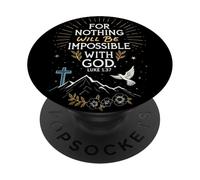 Verset biblique chrétien Luc 1:37 avec Dieu Faith in Jesus Hope PopSockets PopGrip Adhésif