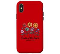 Verset biblique Christian Galates 5:22 Écriture Florale Coque pour iPhone X/XS