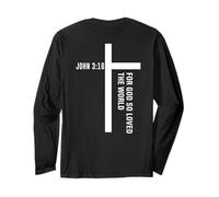 Verset biblique Dieu si aimé Le Monde Jean 3 16 Croix chrétienne Manche Longue