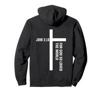 Verset biblique Dieu si aimé Le Monde Jean 3 16 Croix chrétienne Sweat à Capuche