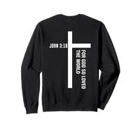 Verset biblique Dieu si aimé Le Monde Jean 3 16 Croix chrétienne Sweatshirt