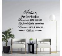 verset biblique espagnol Dieu bénisse la nourriture pour notre sticker mural cuisine salle à manger salon décoration intérieure